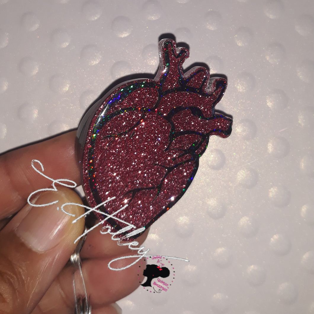 Ready to ship heart badge reel❣